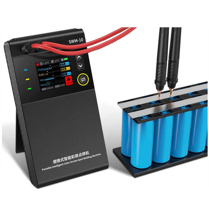 Преносим апарат за точково заваряване на батерии Fnirsi 5000 mah, Черен