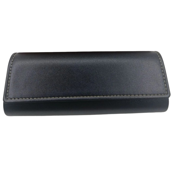 Toc pentru ochelari, CRT, Max Protect, Piele eco, Inchidere cu magnet, 16 x 6.5 x 3 cm, Negru