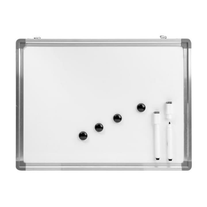 Магнитна дъска за писане, Алуминиев кант, 2 маркера, 4 магнита, 40x30 cm