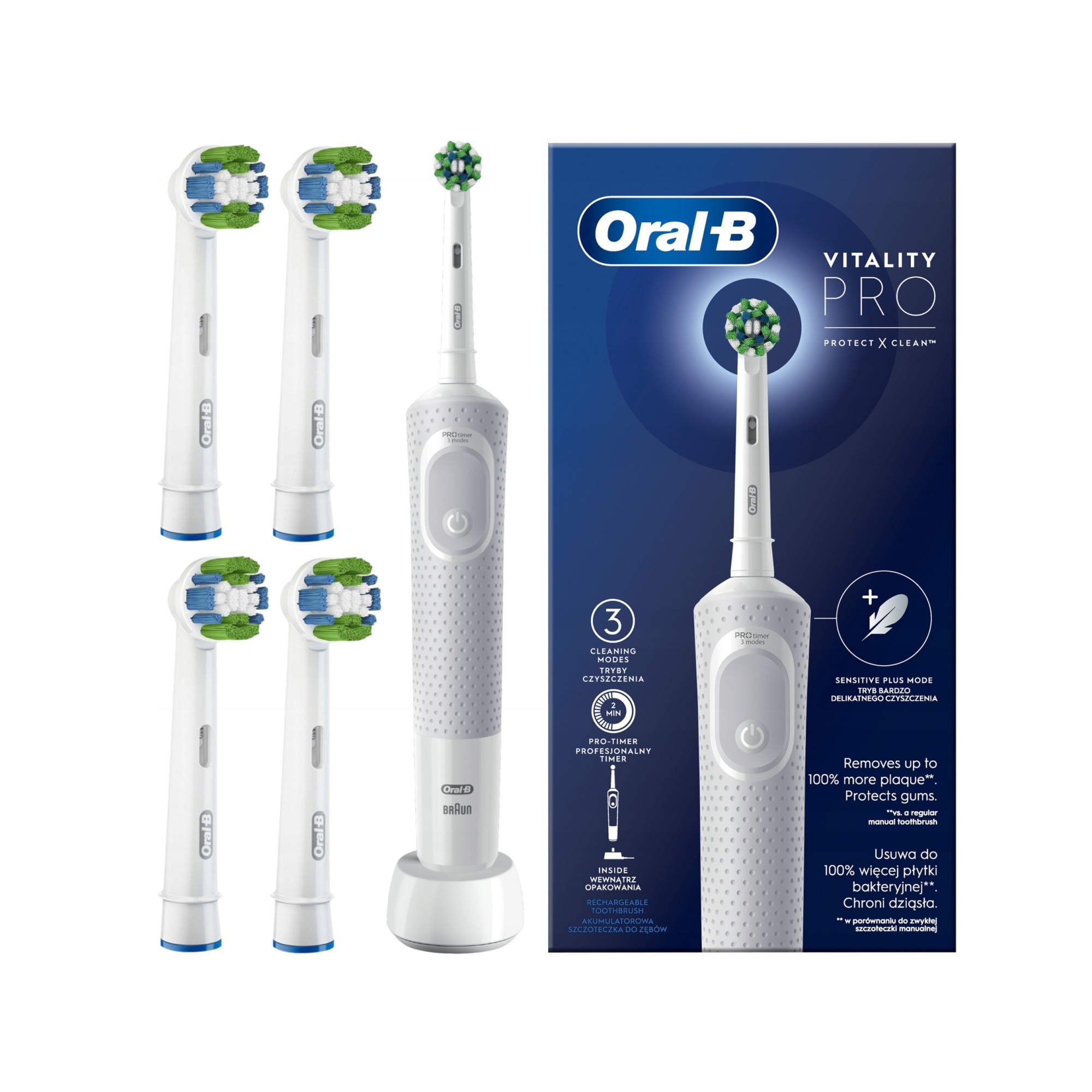 Set, Periute De Dinti Electrice Oral-B Vitality PRO Protect X Clean ...