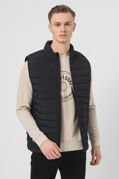 Jack & Jones, Szélálló steppelt mellény, Fekete, S