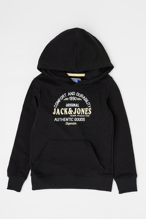 Jack & Jones, Худи с лого, Черен