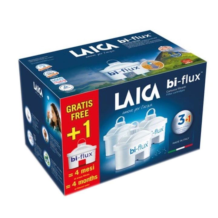 Filtre Laica Biflux pentru cana de filtrare apa, 3 buc +1 gratis