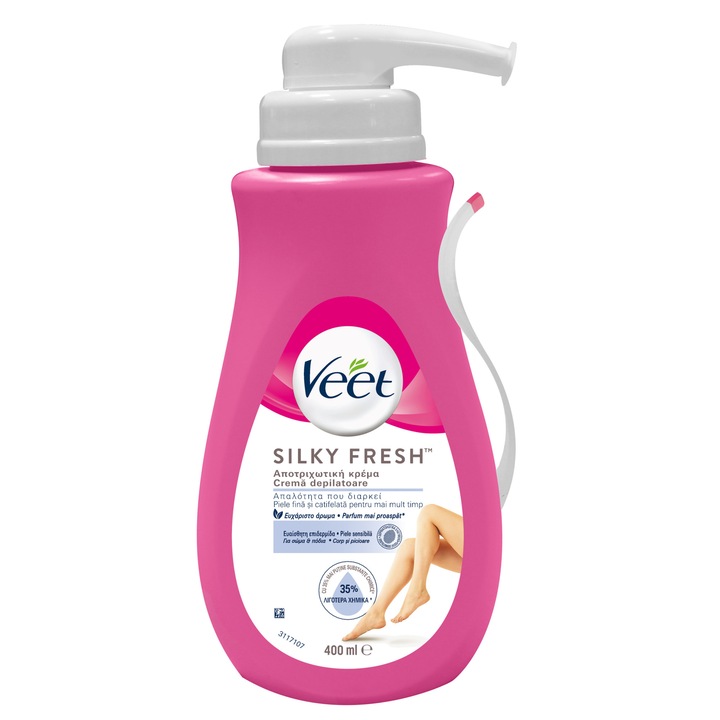 Crema depilatoare Veet Silky Fresh pentru piele sensibila, 400 ml