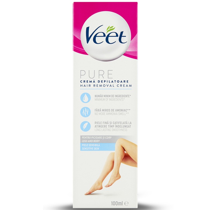 Crema depilatoare Veet Silky Fresh pentru piele sensibila, 100 ml