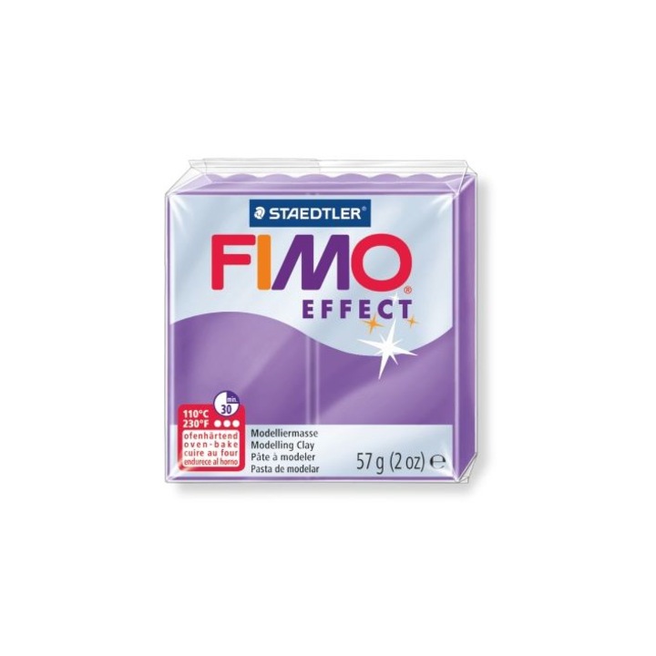 Полимерна глина Staedtler Fimo Effect, 56g, прозрачно лилаво 604