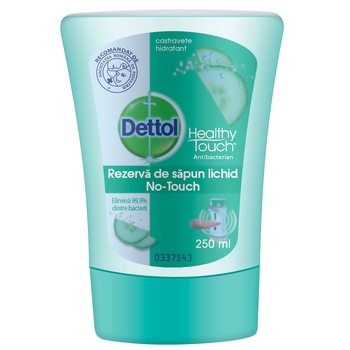 Rezerva sapun lichid antibacterian Dettol Castravete, 250 ml Rezerva sapun lichid antibacterian Dettol Castravete, 250 ml