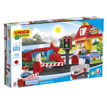 Set mare cuburi constructie Unico trenulet Set mare cuburi constructie Unico trenulet