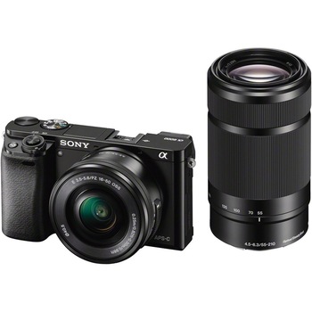 Aparat foto Mirrorless Sony Alpha A6000 YB, 24.3MP, Negru + Obiectiv 16-50mm + Obiectiv SEL 55-210mm Aparat foto Mirrorless Sony Alpha A6000 YB, 24.3MP, Negru + Obiectiv 16-50mm + Obiectiv SEL 55-210mm