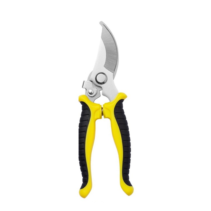 Foarfeca gradina, Otel inoxidabil, Profesionala, Galben/Negru