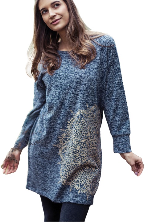 Rochie tip jumper, KEY, Homewear, Albastru, Albastru