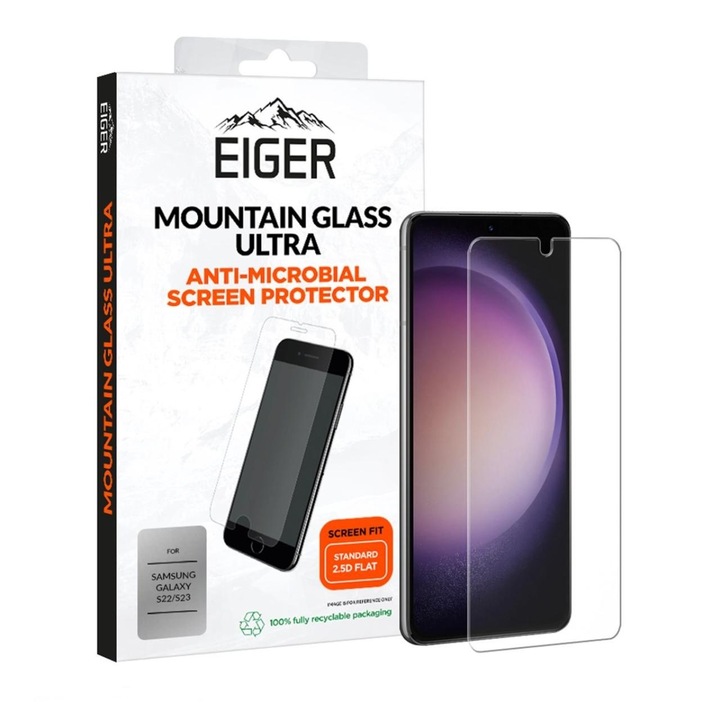 Folie Sticla Eiger Mountain Glass Ultra compatibila cu Samsung Galaxy S22 / S23 Clear
