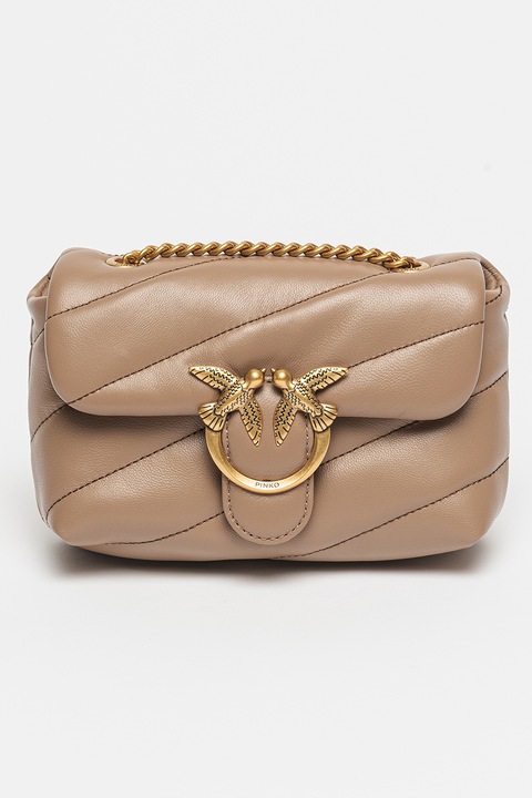 Pinko, Love Puff Baby keresztpántos bőrtáska, Világos tópbarna