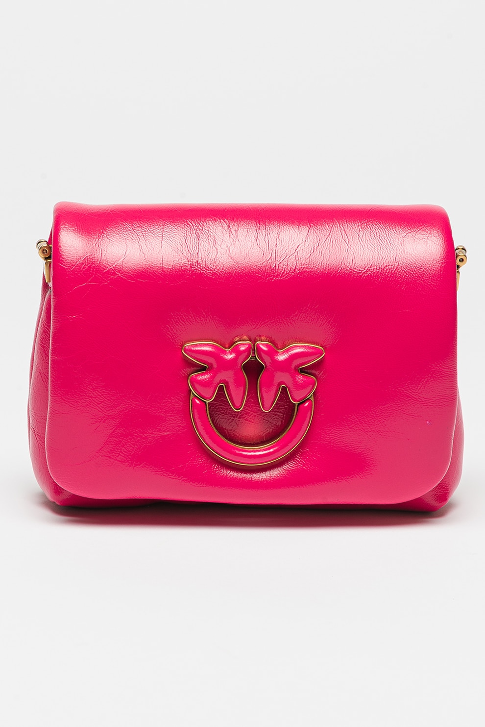 Pinko, Geanta crossbody din piele Love Click Puff, Fucsia