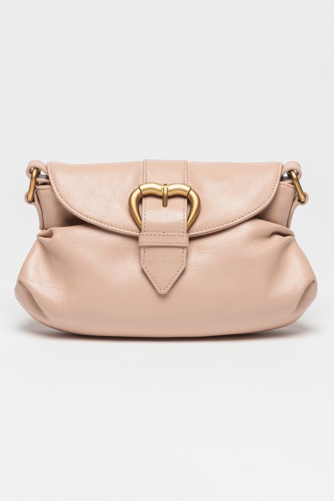 Pinko, Geanta din piele cu bareta de umar Jolene, Roz prafuit