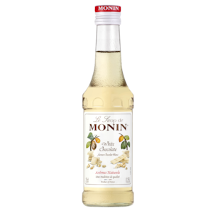 Sirop Monin cu aroma bogata de ciocolata alba, ingredientul premium pentru a prepara acasa un White Chocolate Mocha delicios, latte cremos sau frappe rafinat, 250 ml