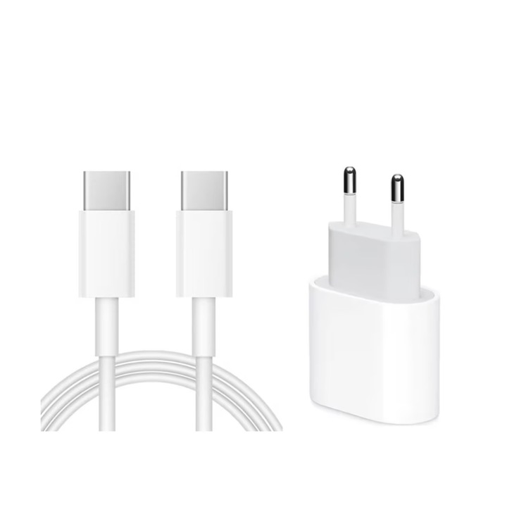 USB-C 20 W-os gyorstöltő készlet és USB-C-C kábel, kompatibilis az iPhone 15, 15pro, 15promax, iPad Pro 2019 készülékekkel