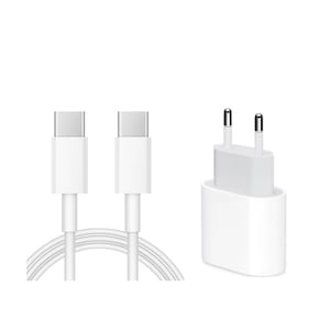 Kit de incarcare rapida, Apple, USB-C, 20W si cablu USB-CC, compatibil cu iPhone 15, 15pro, 15promax, iPad Pro 2019