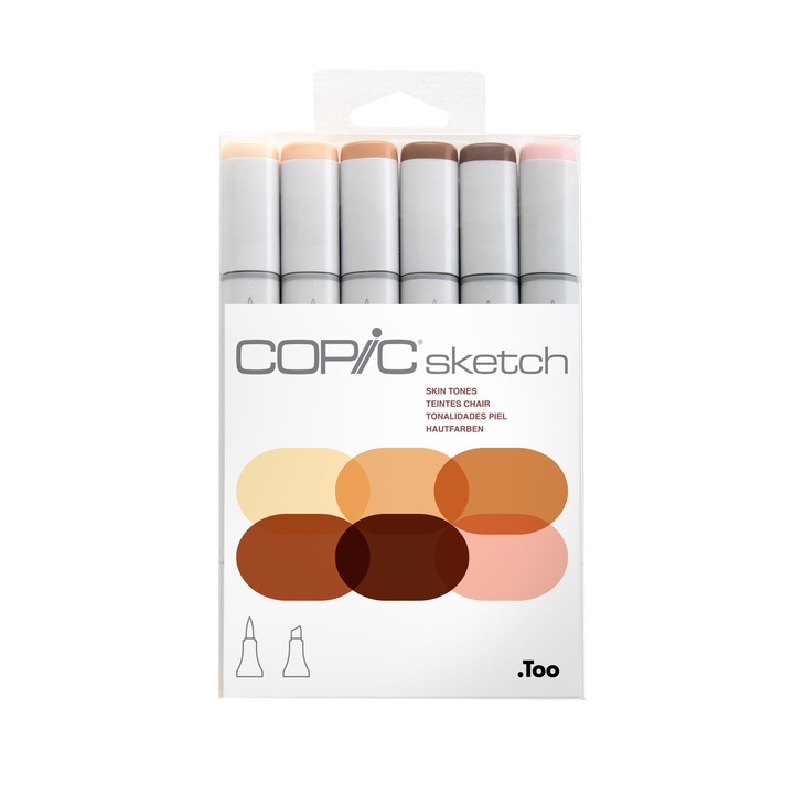 Комплект маркери Copic Sketch, Телесни, 6 броя