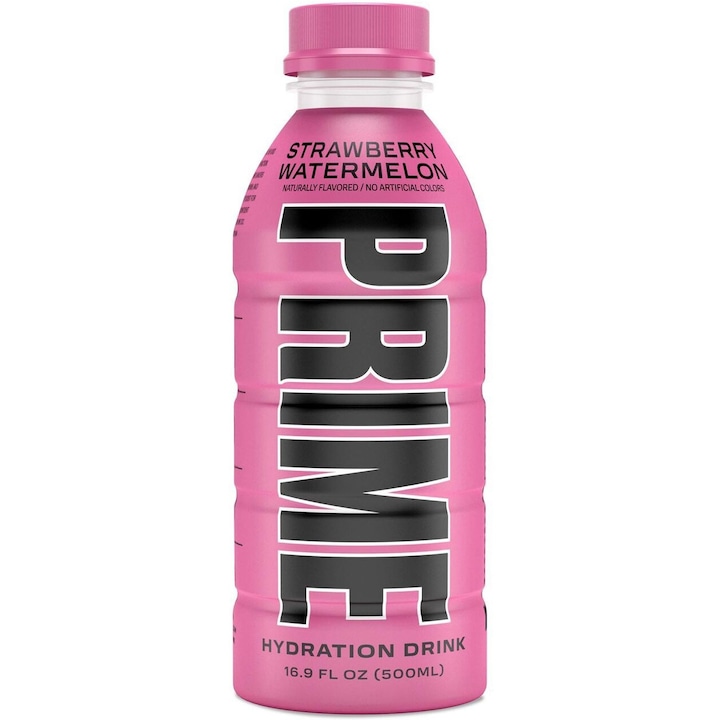 Prime® Hydration Drink USA Strawberry Watermelon, Bautura pentru Rehidratare cu Aroma de Capsuni si Pepene, 500 ml