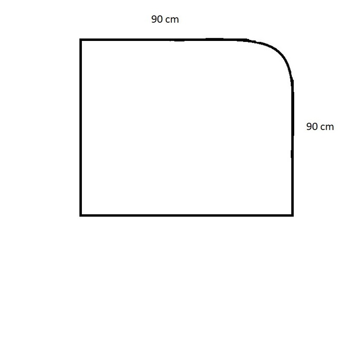Tabla protectie podea soba, 2mm, 90x90 cm, colt