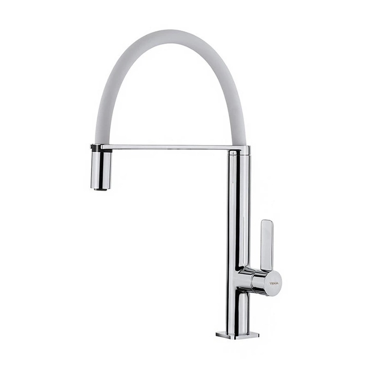 Смесител Teka Maestro FO 937 62937020FW, Кухненски, Подвижен душ, Бял