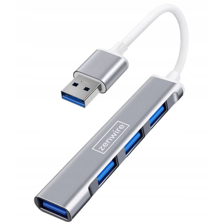 Хъб адаптер USB 3.0 Сплитер 4x USB адаптер 4в1 Zenwire