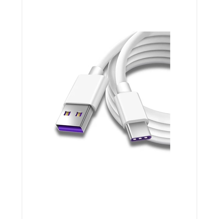 Adatkábel és gyorstöltés SuperCharge 55W, PRESTIGE CHARGE, 5A Huaweihez, PREMIUM, USB-USB-C, C típusú, 1 m, fehér