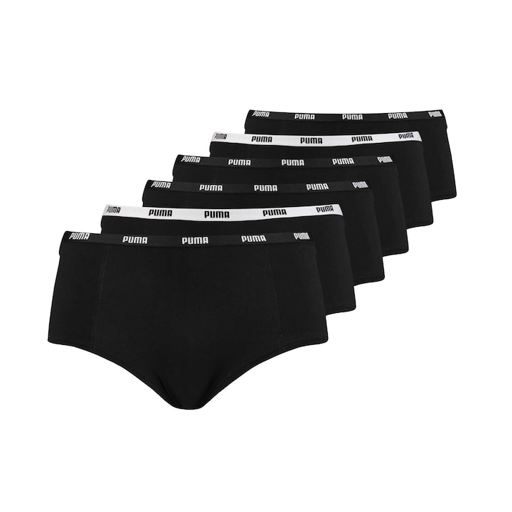 Puma, Set de chiloti hipster - 6 perechi, Negru