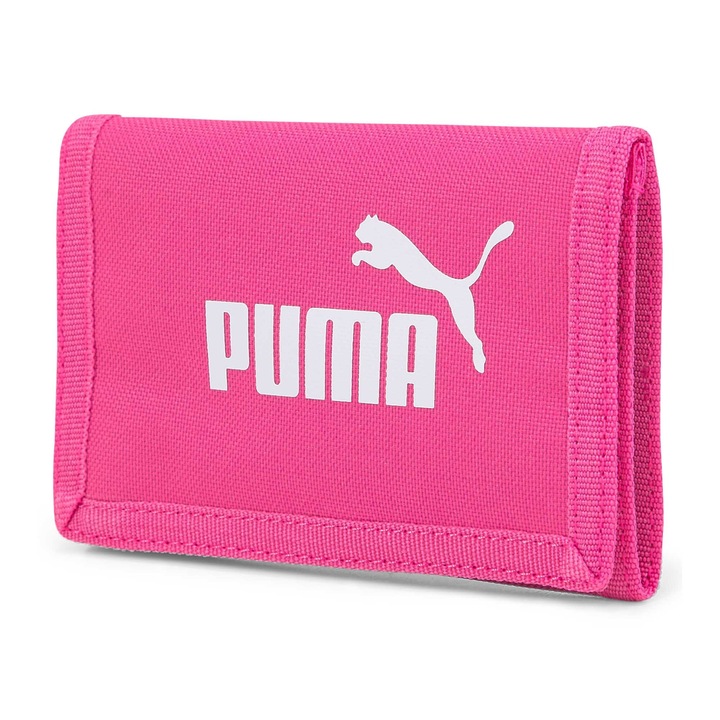 Puma, унисекс портфейл с щампа на логото на Phase, розов