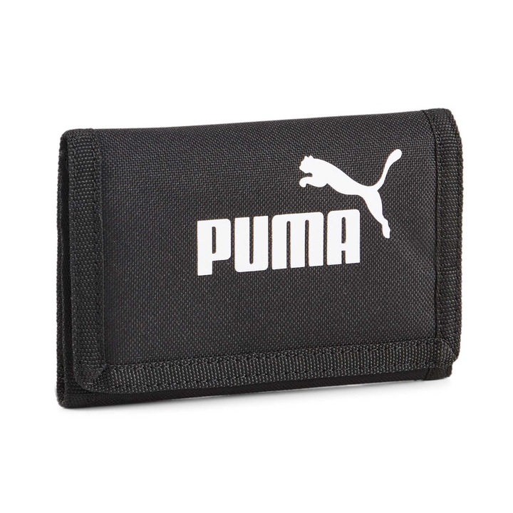 Puma, унисекс портфейл с щампа на логото на Phase, черен