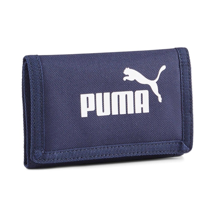 Puma, Portofel unisex cu imprimeu logo Phase, Albastru
