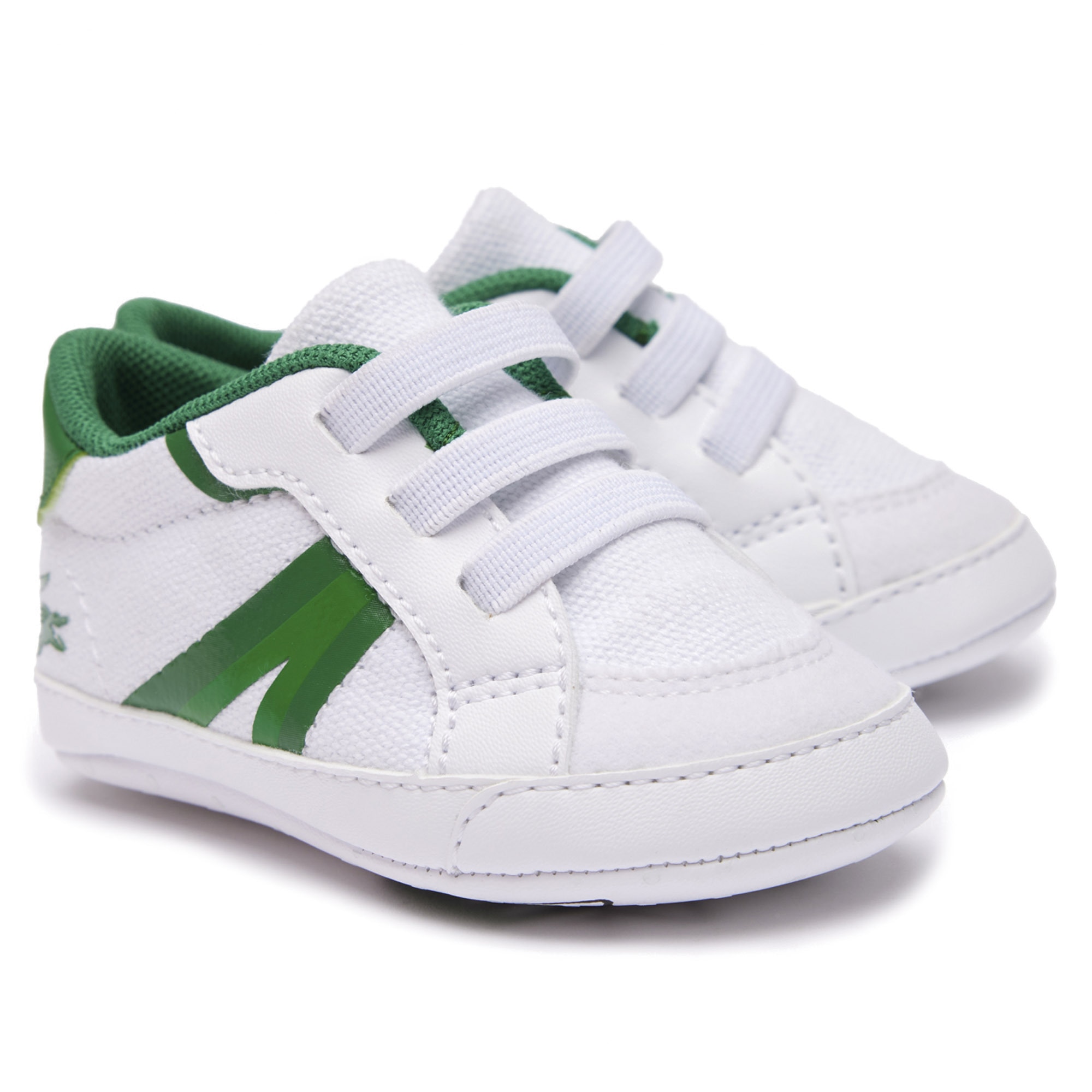 Lacoste, Botosei cu insertii textile, Verde, Alb, 17 EU