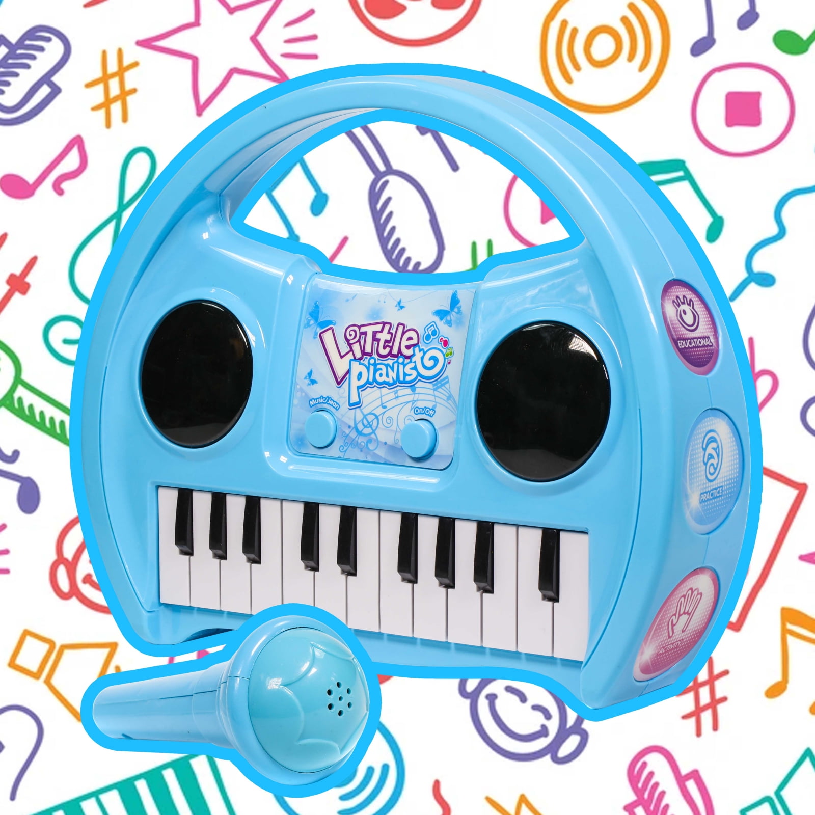 Mini Pian, Little Pianist, Cu Microfon Pentru Copii, Cu lumini, sunete ...