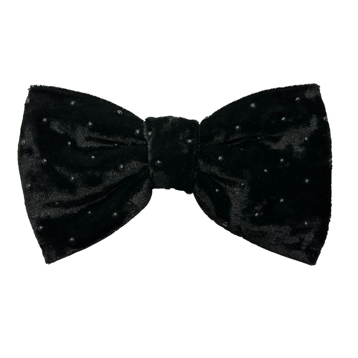 Papion Premium Catifea Negru Hand Made