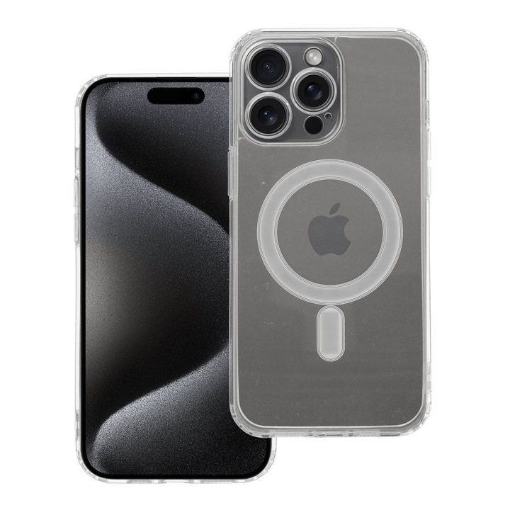 MagSafe tok kameravédelemmel iPhone 15 Pro-hoz, TPU, átlátszó