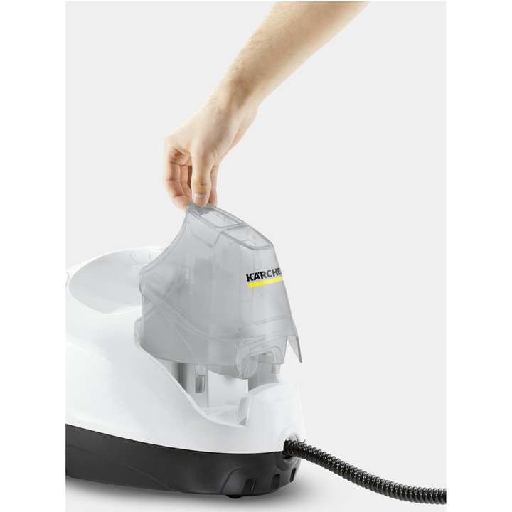 Aparat de curatat cu abur multifunctional Karcher SC 4 EasyFix, 2000 W, 3.5 bar, rezervor 0.8 l, kit curatare podea, accesorii curatare suprafete multiple, 1.512-630.0, Alb/Negru