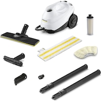 Aparat de curatat cu abur multifunctional Karcher SC 3 EasyFix, 1900 W, 3.5 bar, rezervor 1 l, kit curatare podea, accesorii curatare suprafete multiple, cartus de decalcifiere, 1.513-650.0, Alb/Negru