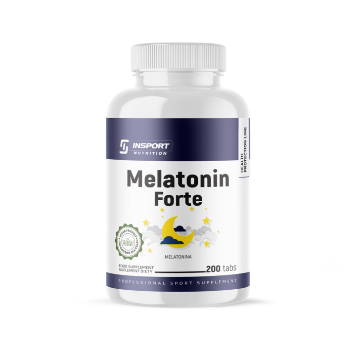 Melatonin, Insport Nutrition, Melatonin Forte, 5mg per capsula, Linia de protectie a sanatatii, Faciliteaza adormirea, 200 comprimate