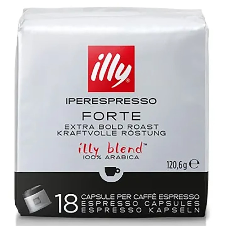 Cafea Illy Forte, 18 capsule compatibile cu Original Illy Iperespresso