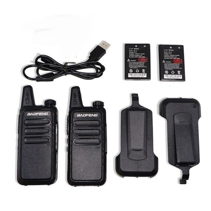​​​​​​​Set Doua Statii Walkie Talkie New Baofeng BF-R5 Mini Walkie Talkie HF Transceiver UHF Radio