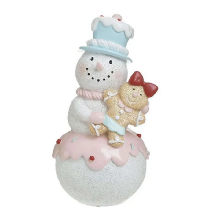 Decoratiune Craciun Om de Zapada alb/blue D=13x23cm