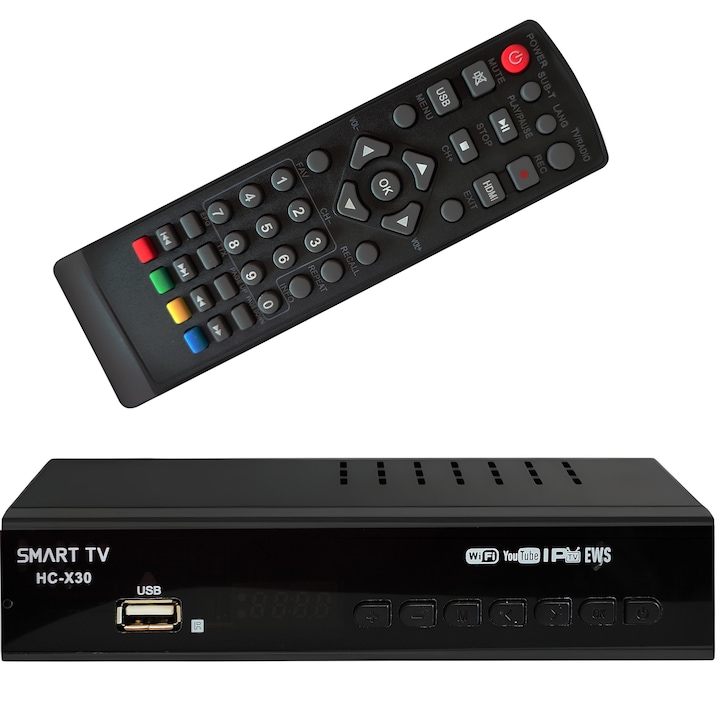 DVB-T тунер с дистанционно управление Retoo HC-X30, H.264 MPEG-4 AVC, HDMI, 168x100x36mm, черен