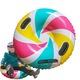 Felfújható sígyűrű, PVC, 90cm, Multicolor