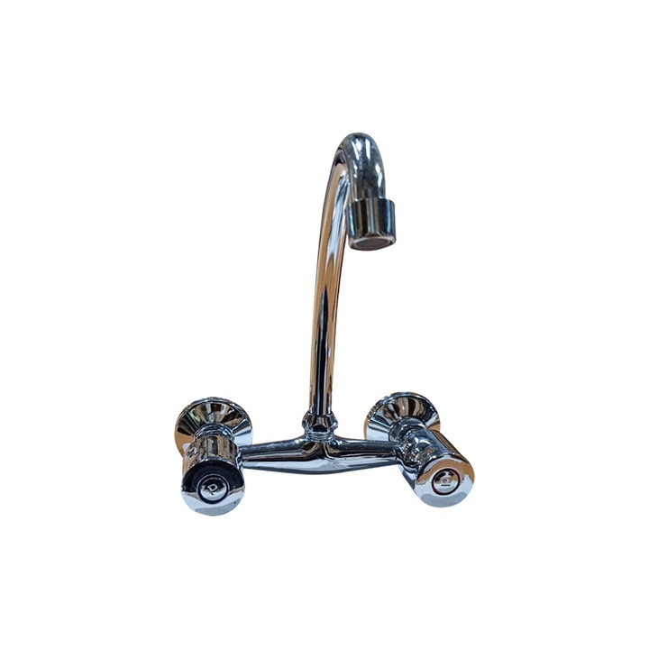 Mosogató csaptelep, falra, magas csővel, ferde