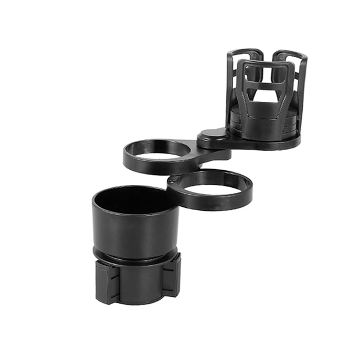 Suport pentru pahare de apa auto multifunctional, ABS, Negru