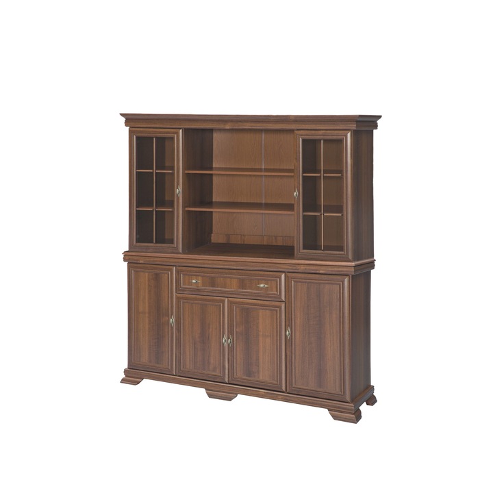 Set mobila living comoda VM4 si vitrina VMN5, 168 x 46 x 97 cm, Nuc