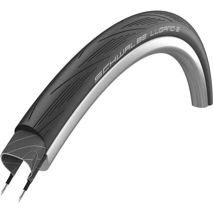 Cauciuc bicicleta Schwalbe Lugano II, 29/28" (622mm) 25.0, extra-rezistent, negru