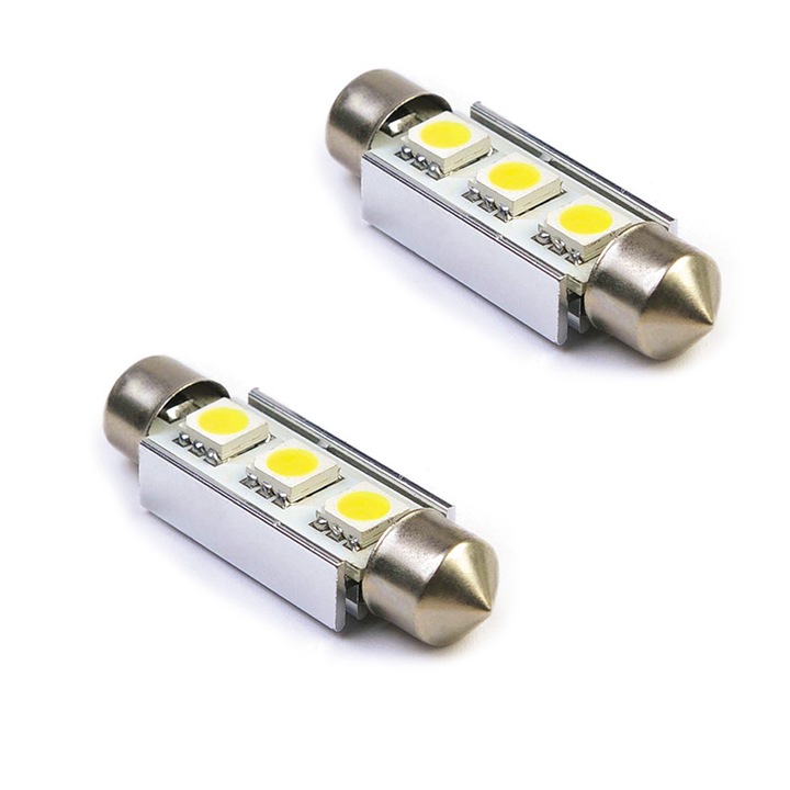 Set doua becuri Led, Autoline, 39mm, 12V, SV8.5