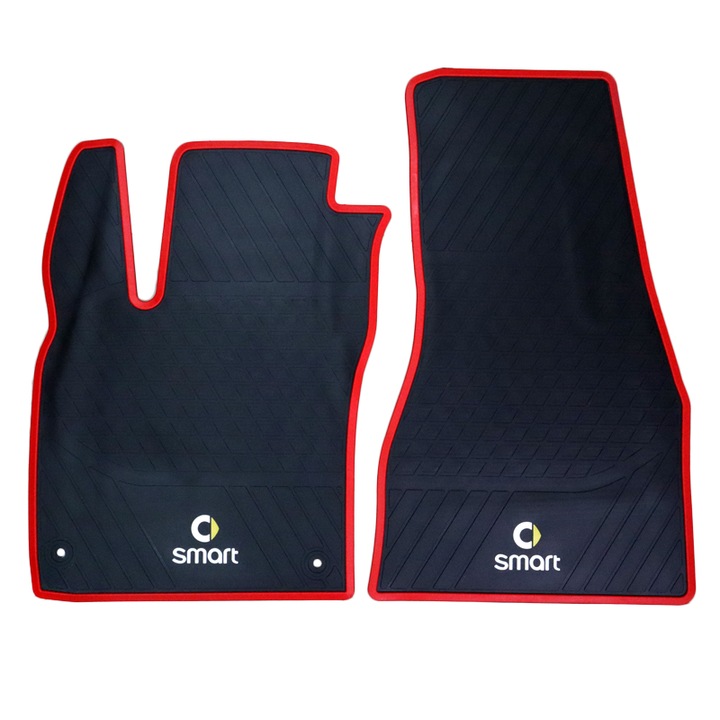 Set 2 covorase auto, Smart, Cauciuc, Pentru Smart, Negru